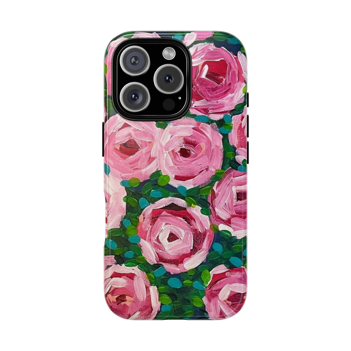 Protective Phone Case — Modern Rose Garden Abstract Design