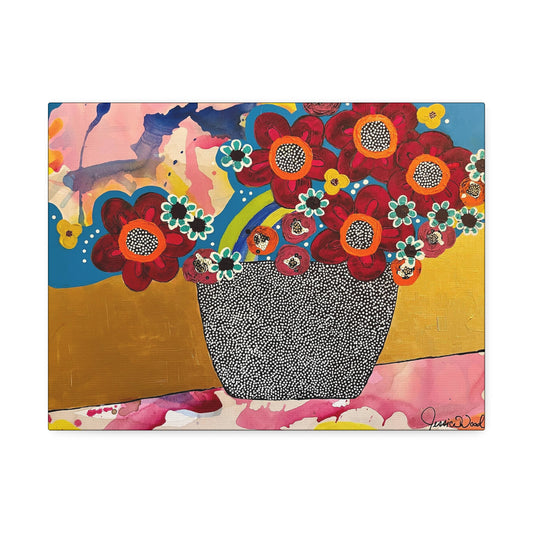 Canvas Print. Floral Still Life by Jessica Wood Artist. 16"x12"