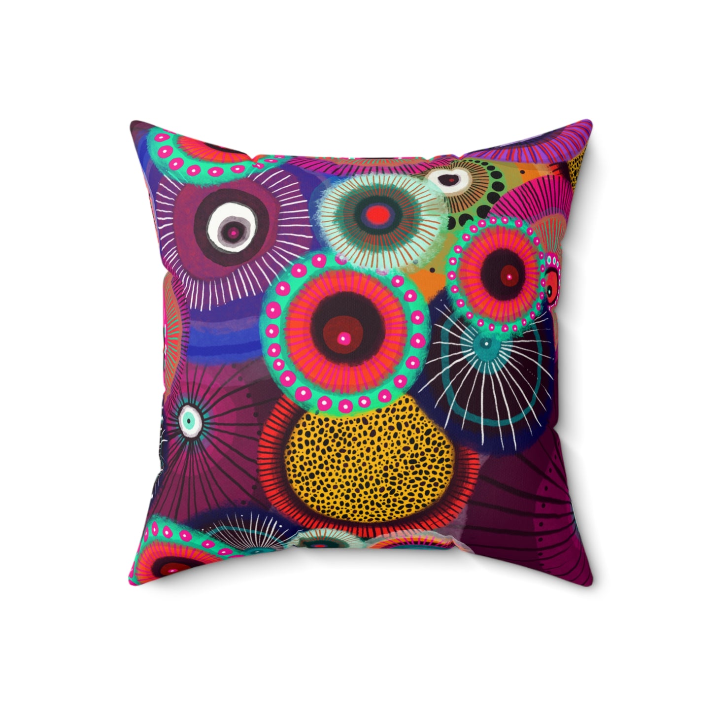 Abstract Floral, Double Sided, Faux Suede Square Pillow