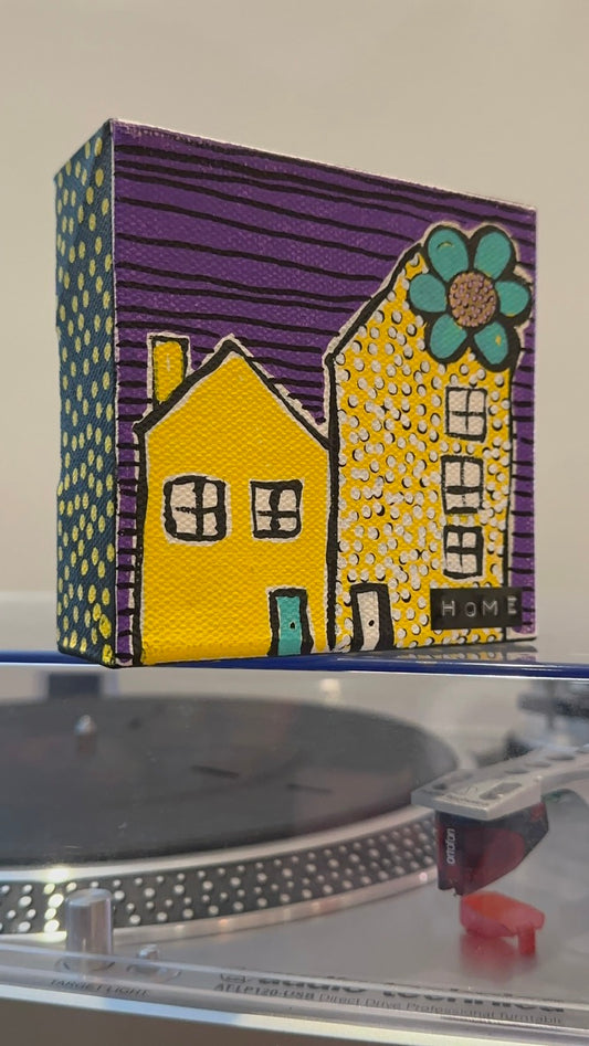 Home - 4"x4" Mixed Media on Canvas