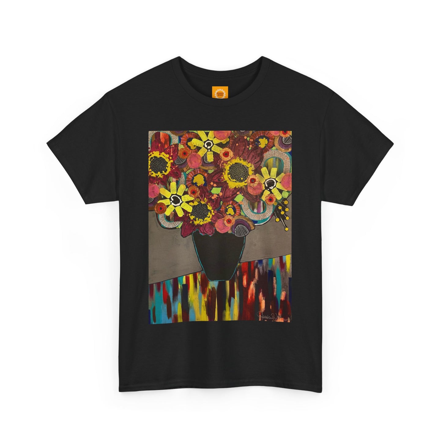 Floral Still Life Tee by Jessica Wood Artist - Unisex Heavy Cotton T-Shirt