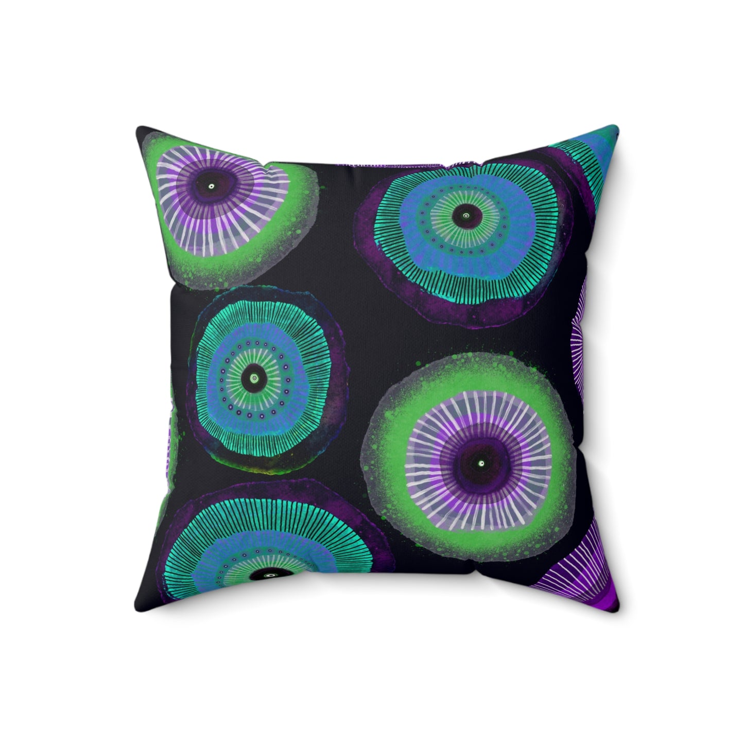 Abstract Floral, Double Sided, Faux Suede Square Pillow