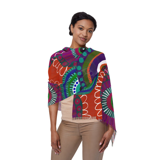 Jessica Wood Artist, Floral Lightweight Scarf Wrap