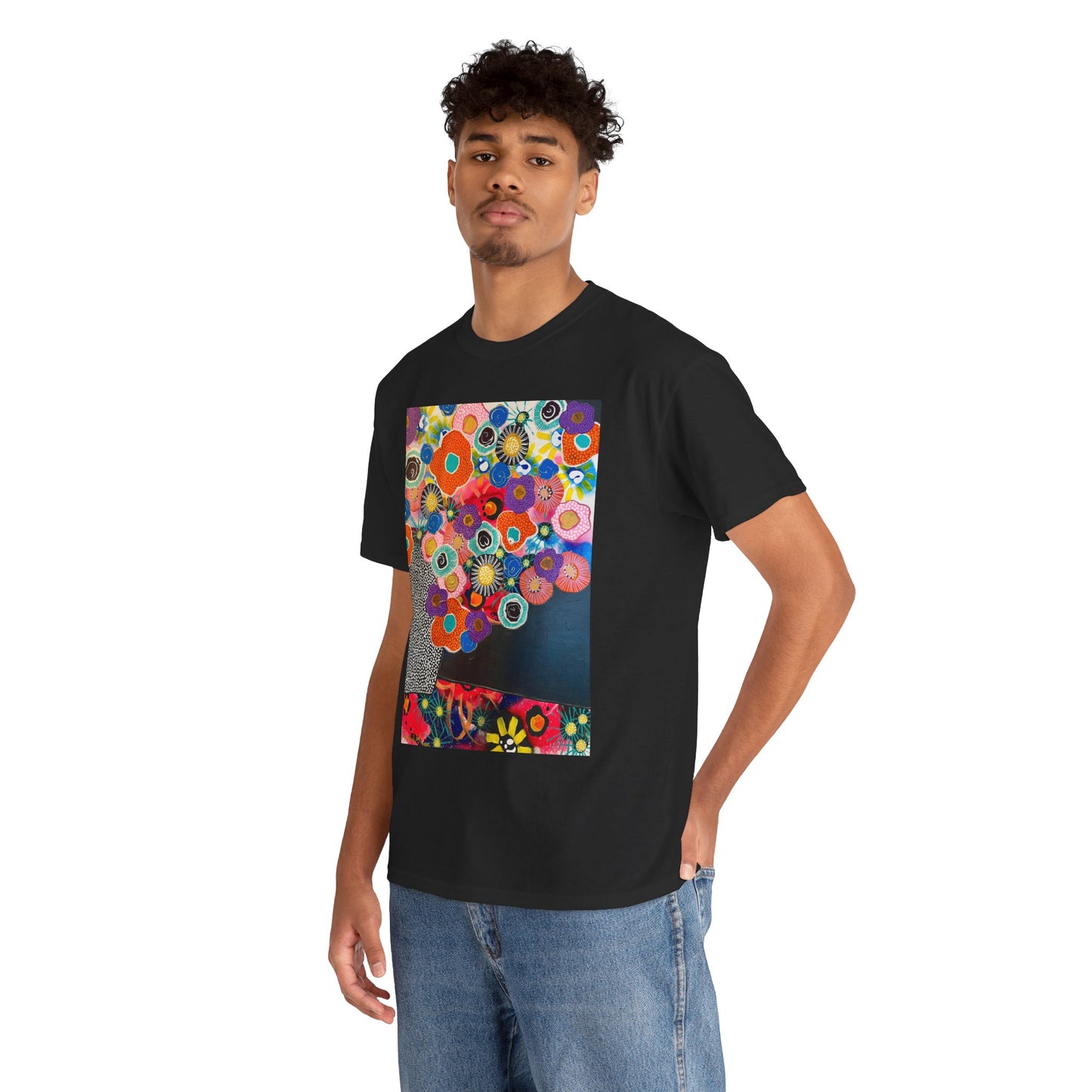 Floral Still Life Tee by Jessica Wood Artist - Unisex Heavy Cotton T-Shirt