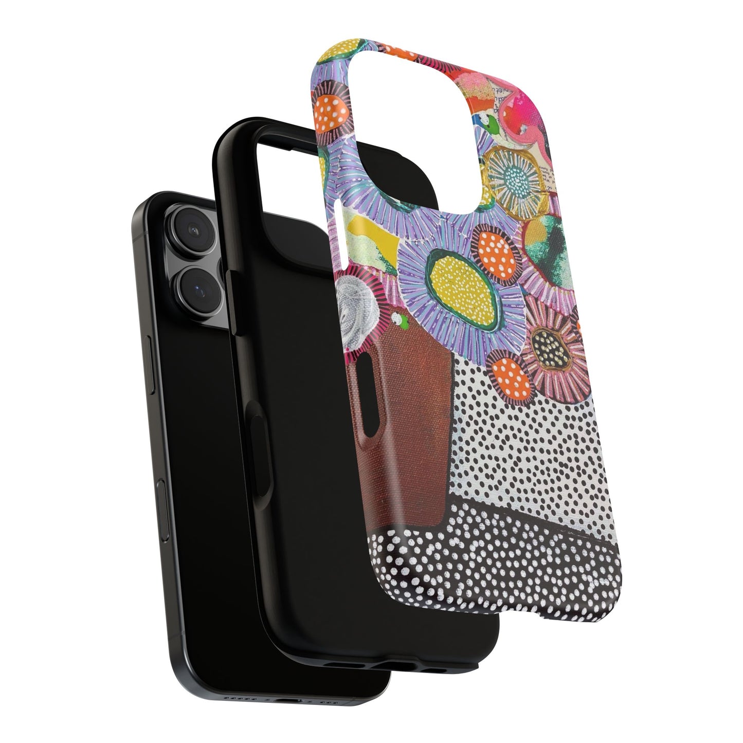 Protective Phone Case — Modern Floral Abstract Design