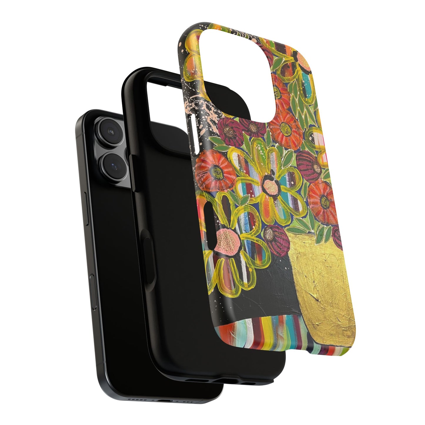 Protective Phone Case — Modern Floral Abstract Design
