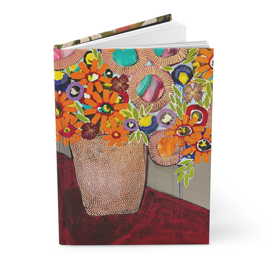Modern Floral Hardcover Journal — Colorful Abstract Flower Art Notebook