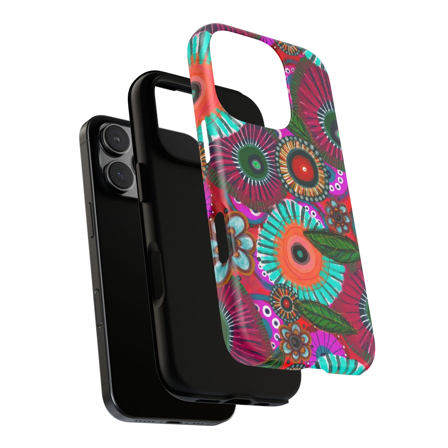 Protective Phone Case — Modern Floral Abstract Design