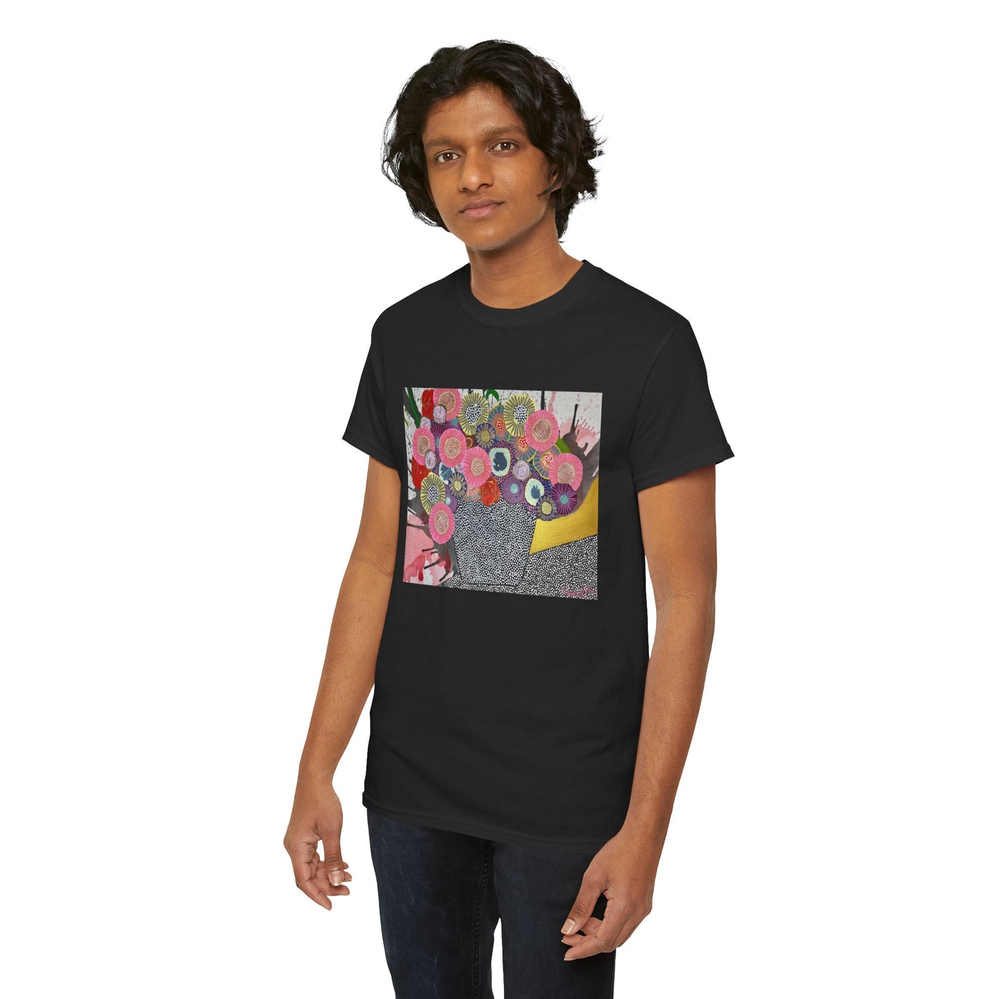 Floral Still Life Tee by Jessica Wood Artist - Unisex Heavy Cotton T-Shirt