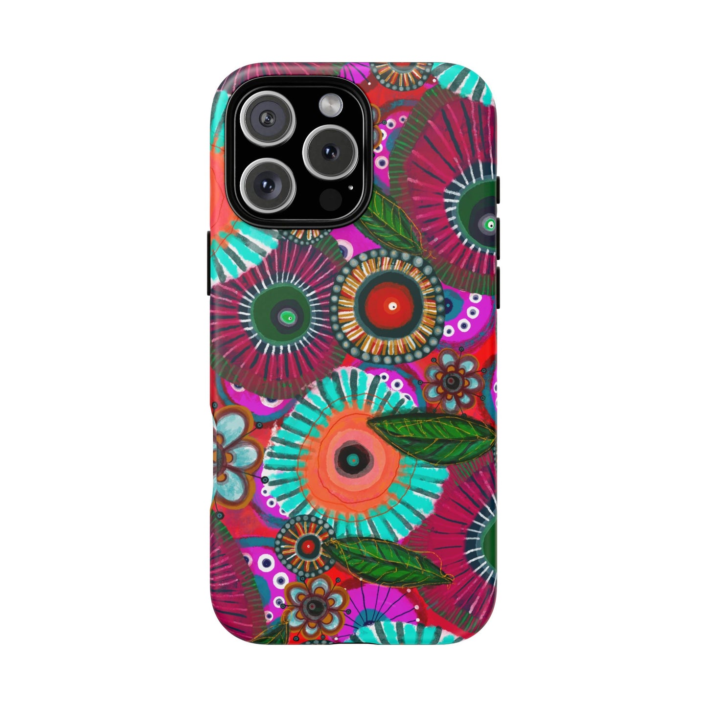 Protective Phone Case — Modern Floral Abstract Design