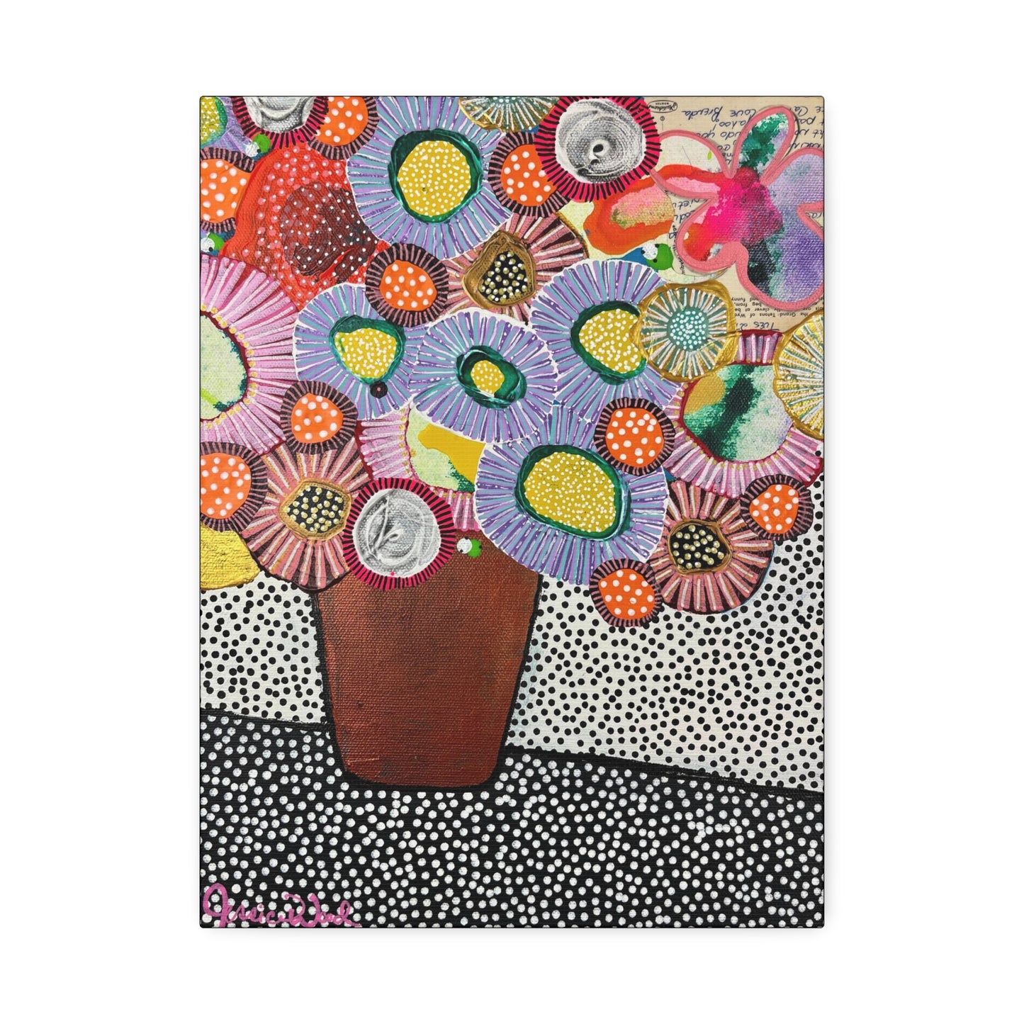 Canvas Print. Floral Still Life by Jessica Wood Artist. 12"x16"