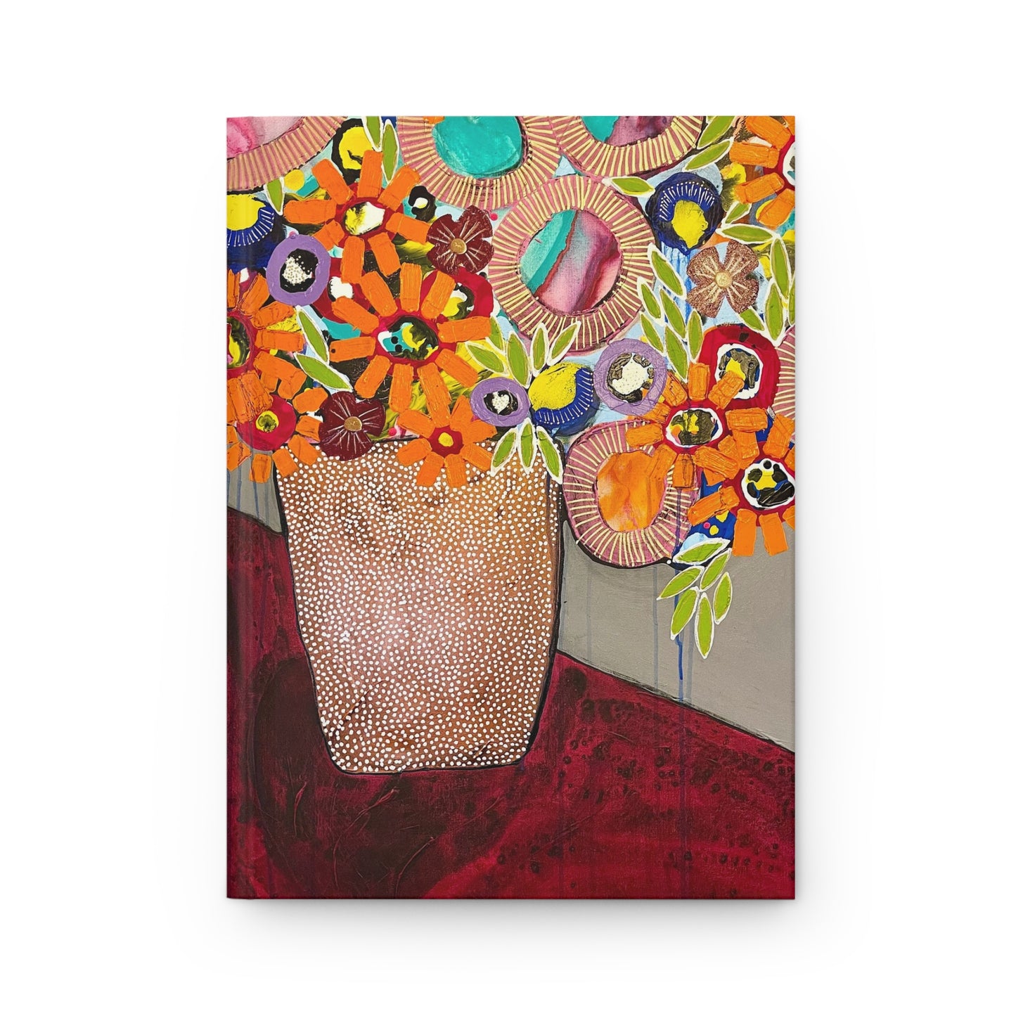 Modern Floral Hardcover Journal — Colorful Abstract Flower Art Notebook