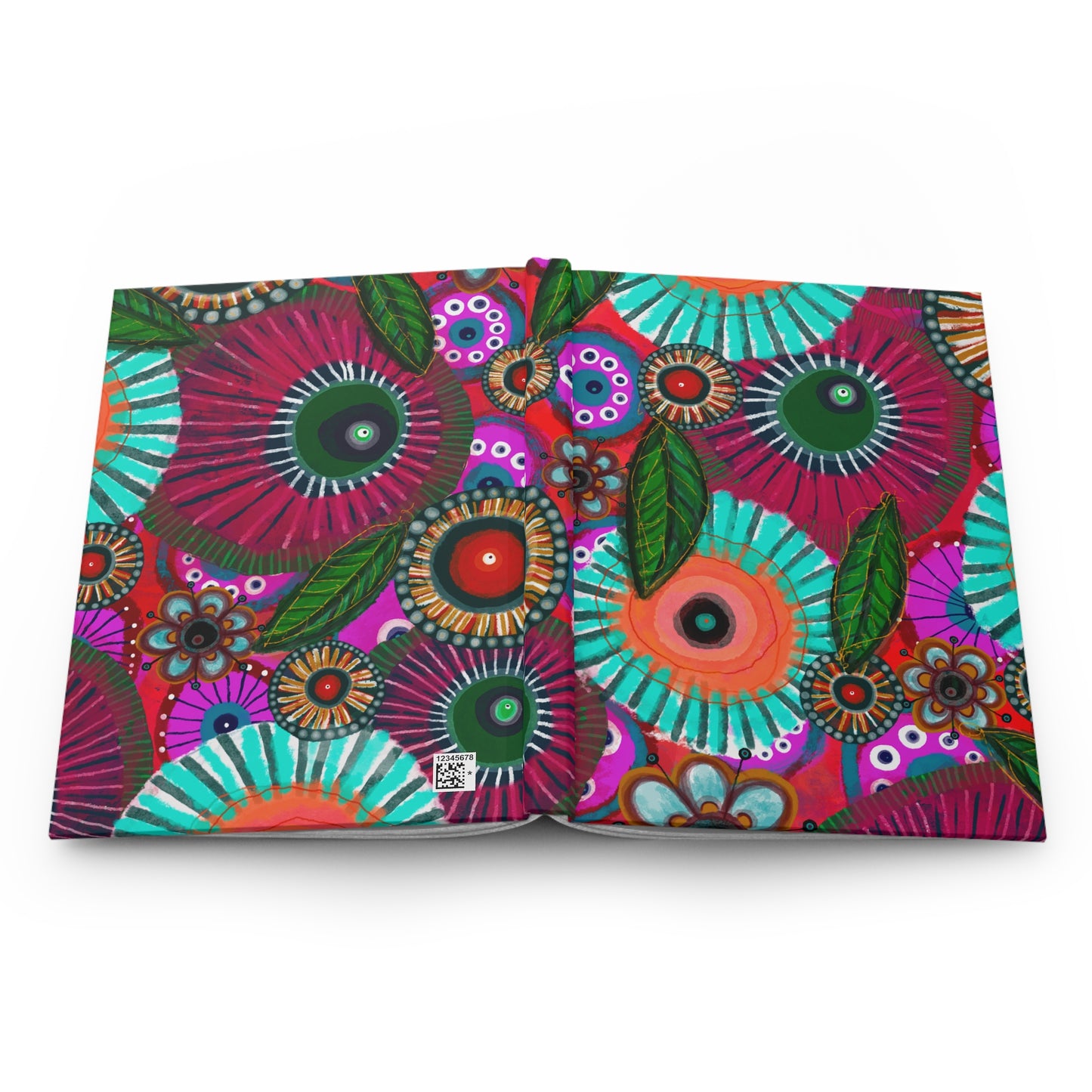 Modern Floral Hardcover Journal — Colorful Abstract Flower Art Notebook