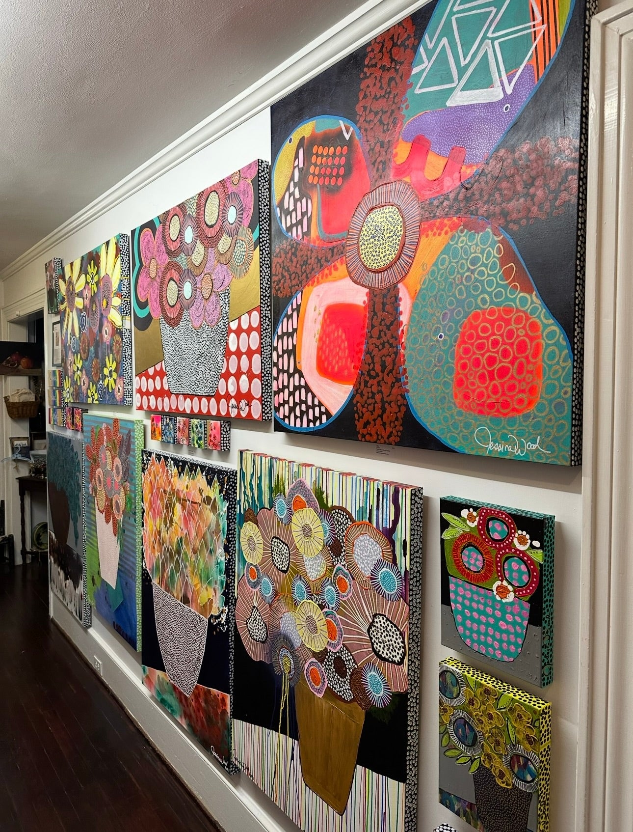 Floral Explosion - 36"x36" Mixed Media on Canvas
