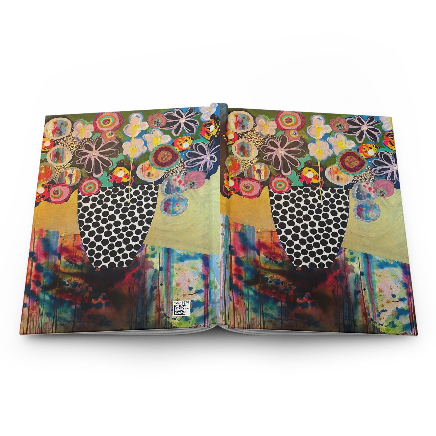 Floral Still Life Hardcover Journal — Colorful Abstract Flower Art Notebook