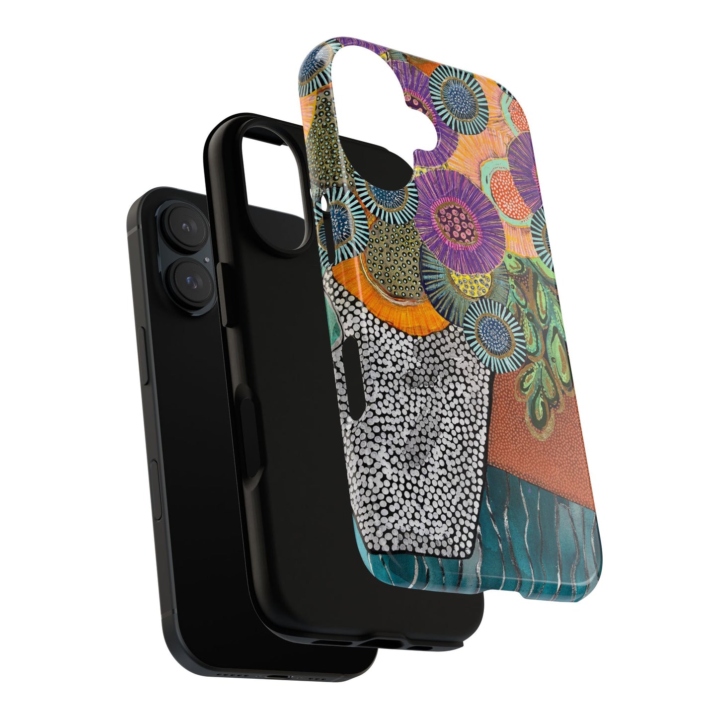 Protective Phone Case — Modern Floral Abstract Design