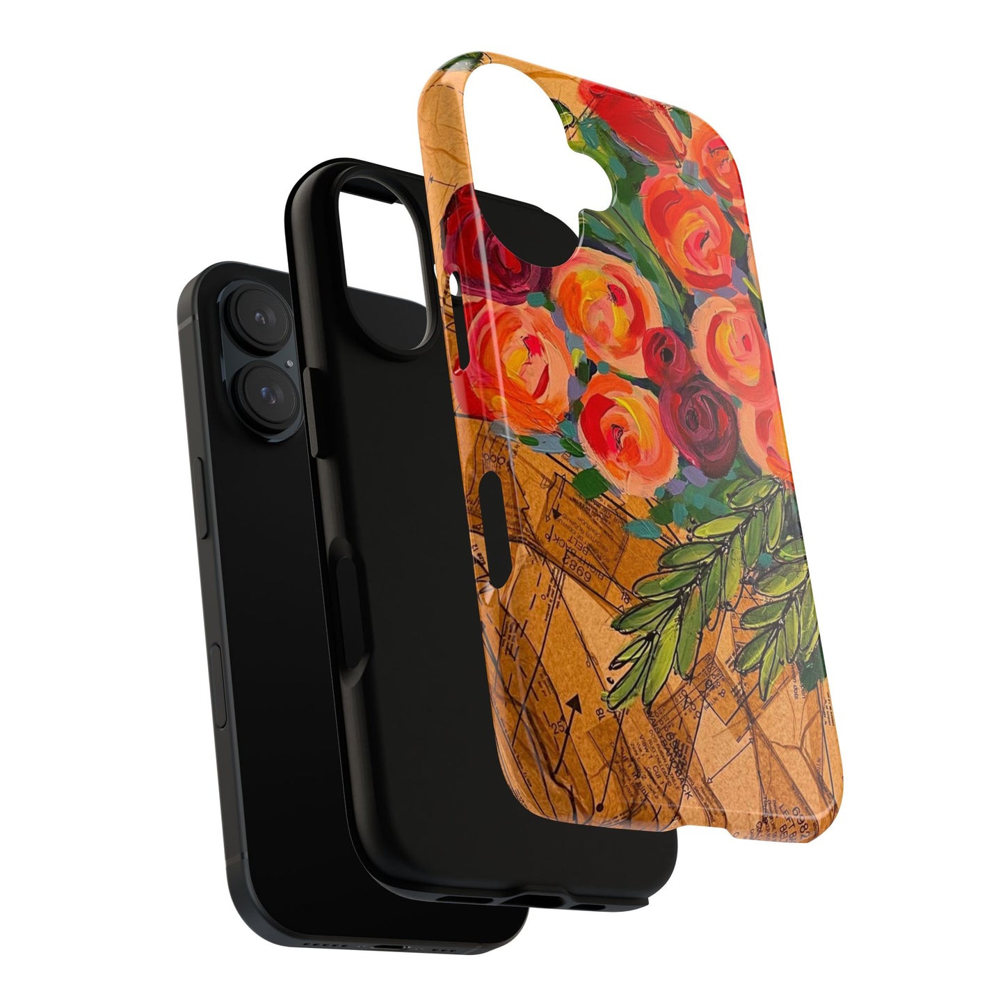 Protective Phone Case — Modern Floral Abstract Design