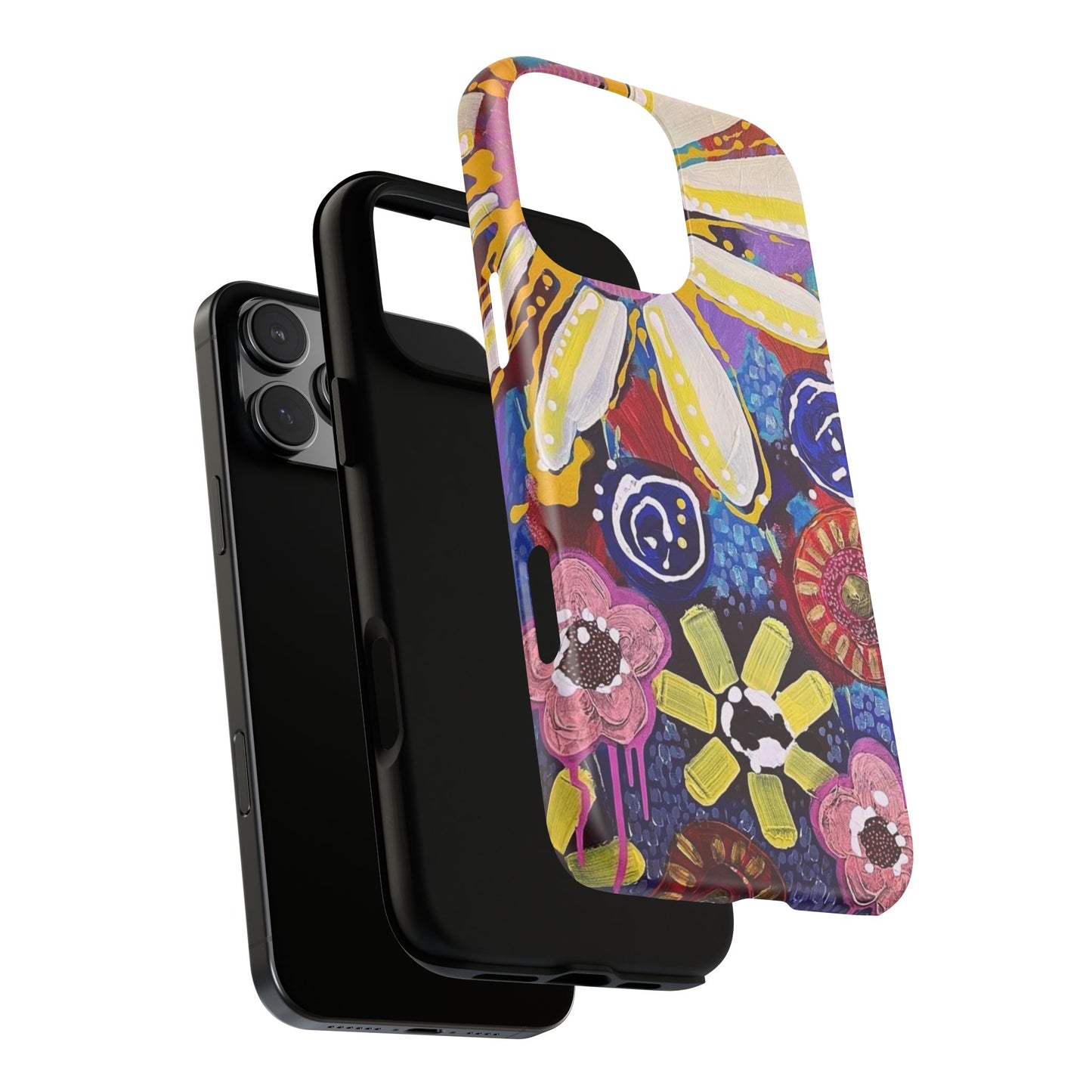 Protective Phone Case — Modern Floral Abstract Design