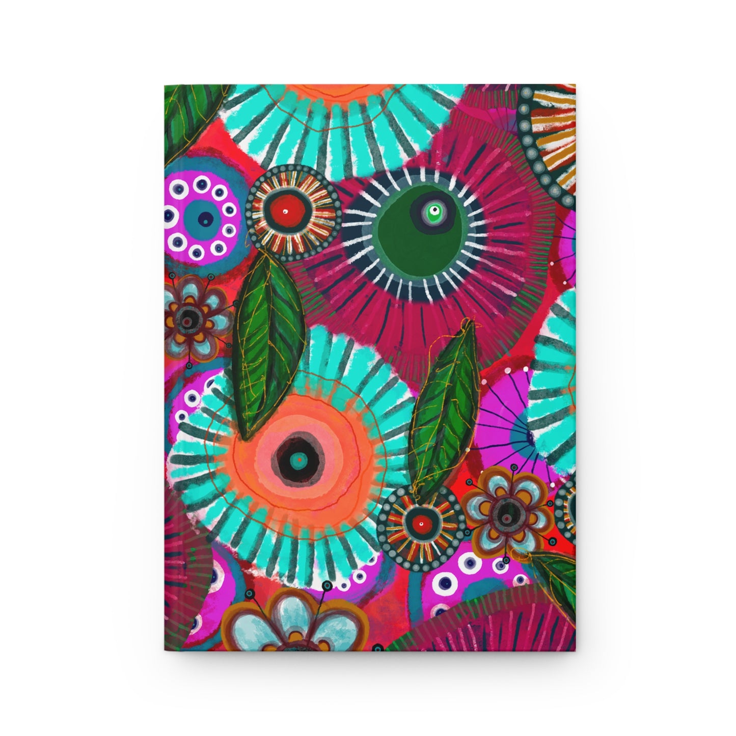 Modern Floral Hardcover Journal — Colorful Abstract Flower Art Notebook