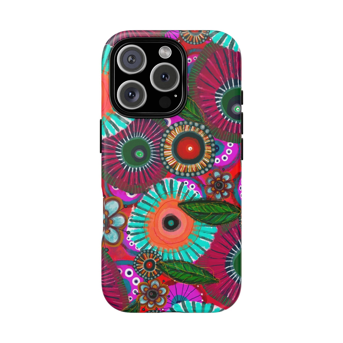 Protective Phone Case — Modern Floral Abstract Design