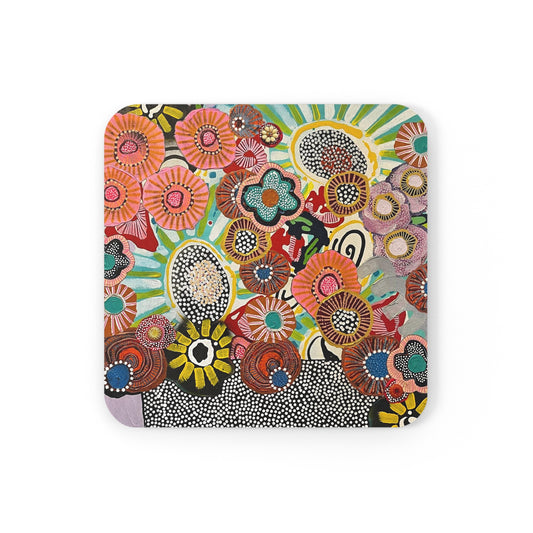Jessica Wood Artist Cork Back Coaster, Square Art Coaster, Drink Coaster, Home Decor, Table Coaster, Gift Idea