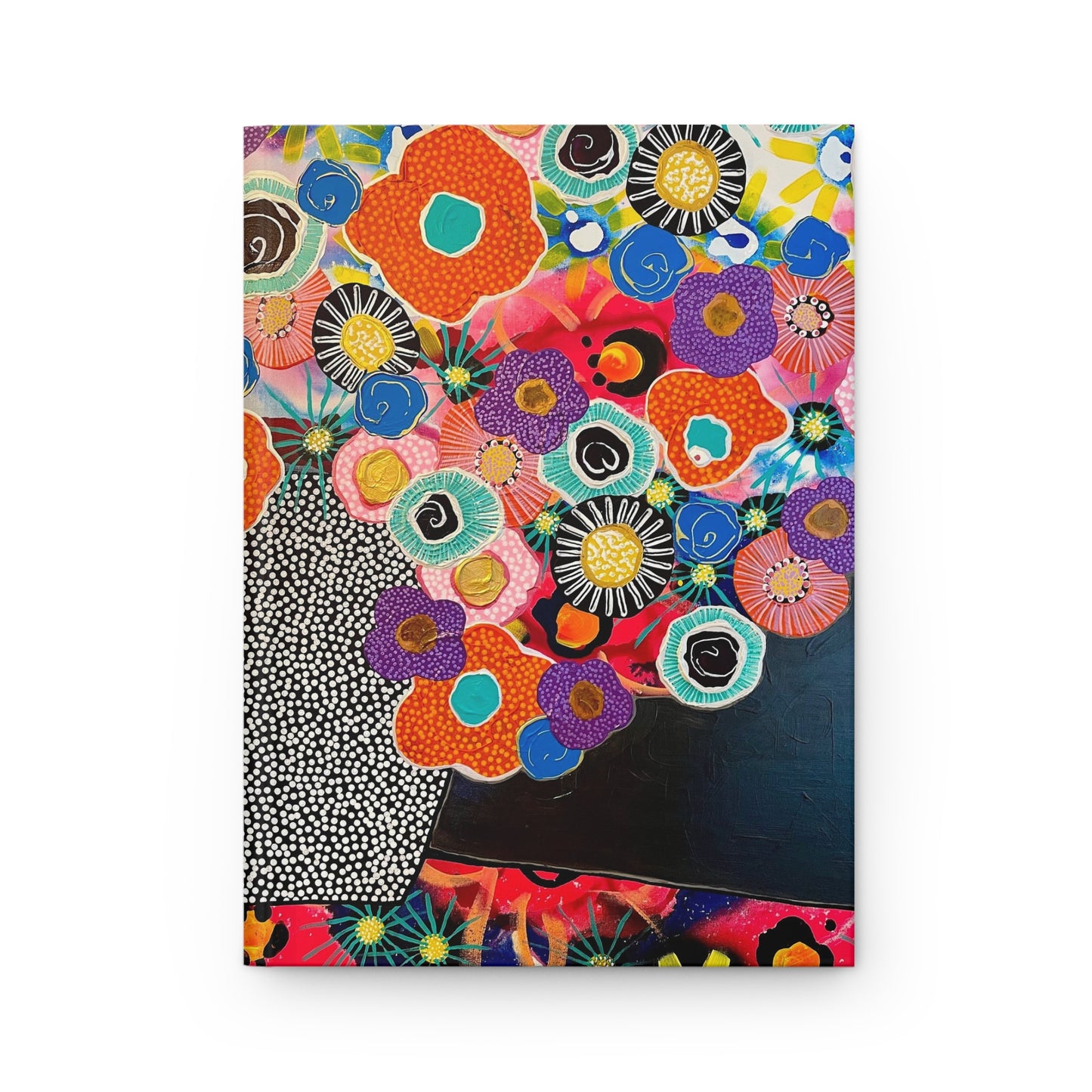 Modern Floral Hardcover Journal — Colorful Abstract Flower Art Notebook