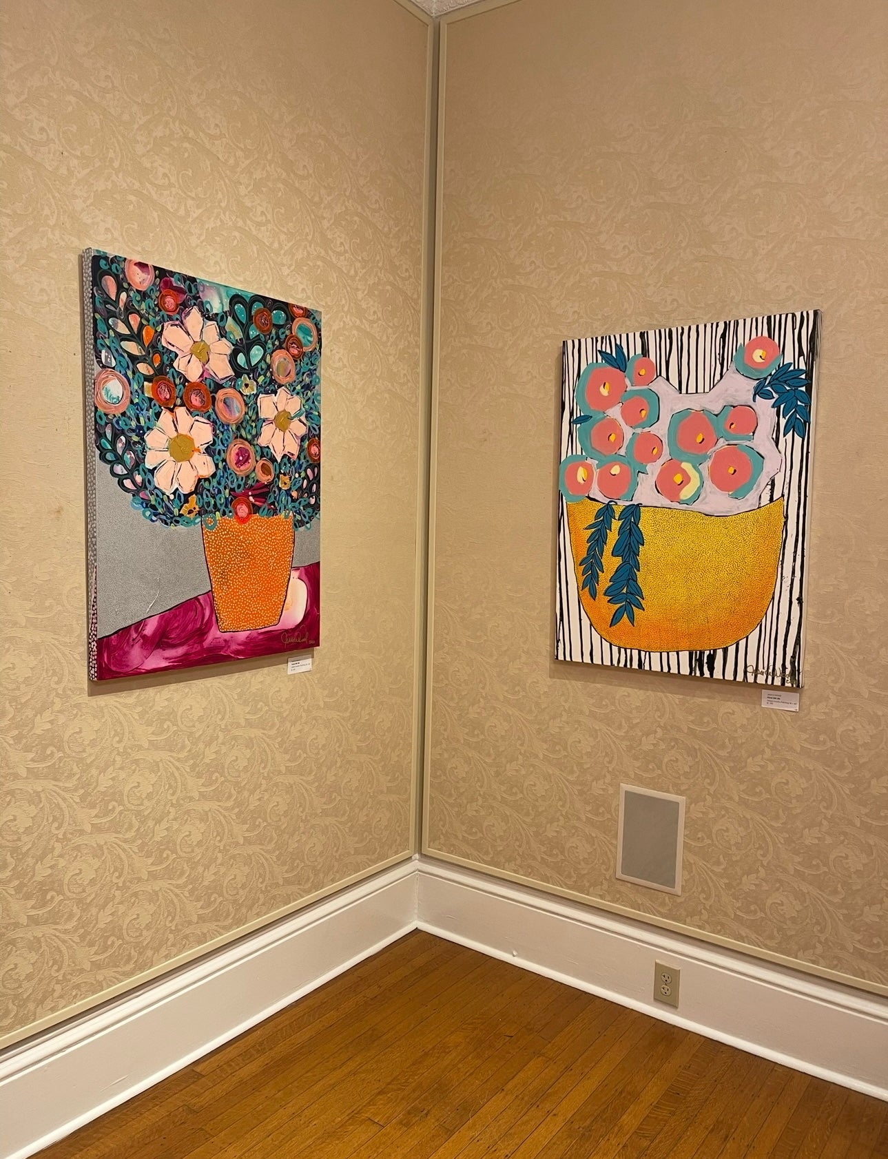 Original Floral Still Life 30"x40" Mixed Media Painting on Canvas
