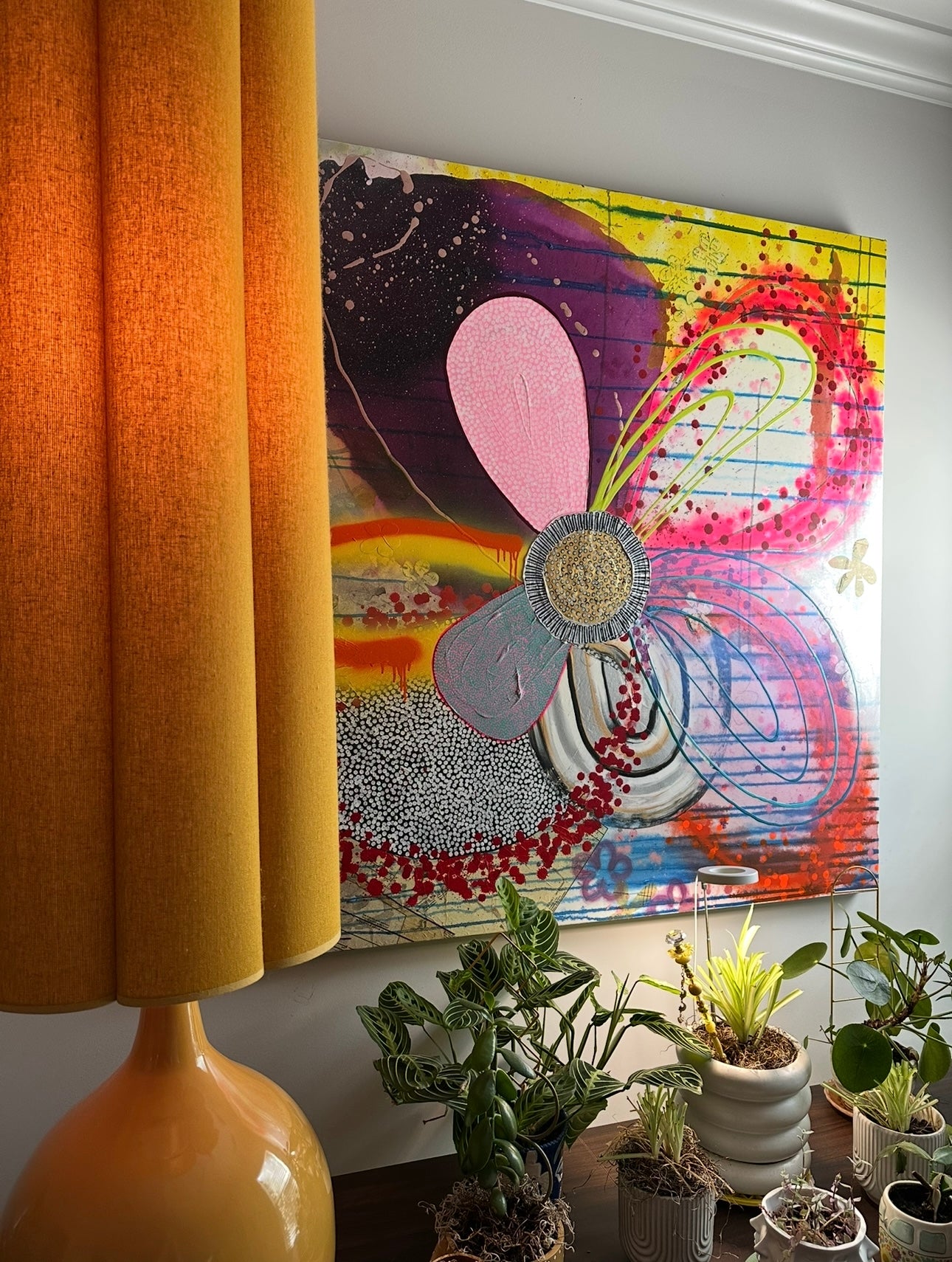 Floral Explosion - 48"x48" Mixed Media on Canvas